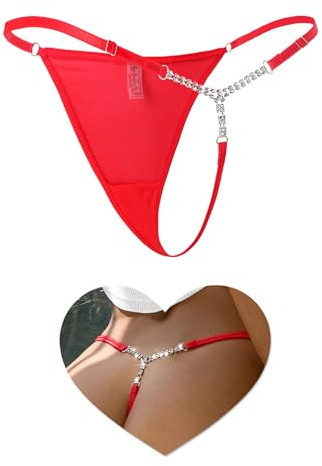 comeondear Micro G String Thongs for Women Sexy Slutty T-Back Thong Plus Size Panty Rhinestones Shine Strap Tagas Glitter Underwear