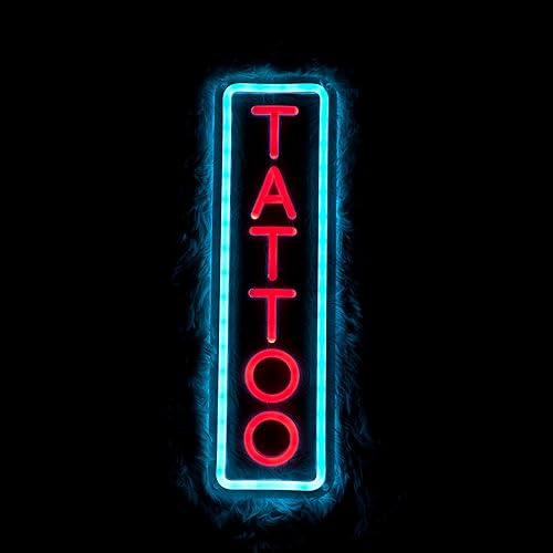 Neon Tattoo Sign, Tattoo Neon Sign Tattoo decor Studio gift ideas Tattoo wall decor Tattoo signs decor Shop sign open (17x5)