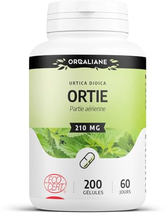 Ortie partie aérienne Biologique | 630 mg/jour | Urtica dioica | Certifié Ecocert | 200 Gélules