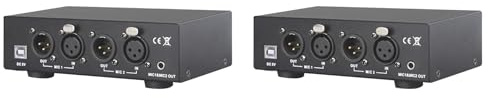 Hundnsney 2 fuentes de alimentación Phantom USB de doble salida de 48 V mezcladas para micrófonos de condensador, equipo de grabación de música