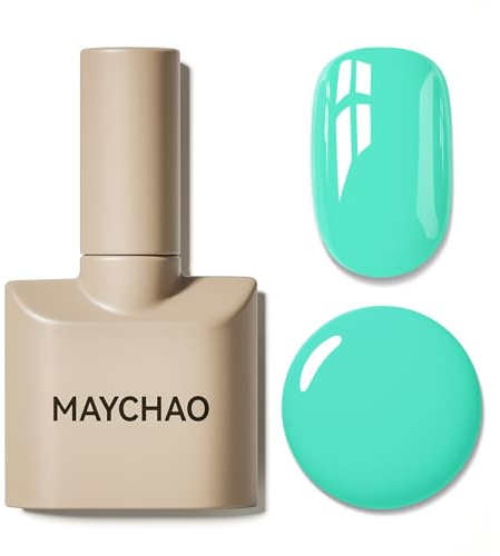 MAYCHAO Gel Nail Polish, 15ML Seafoam Gel Polish, Soak Off UV LED Nail Varnish Nail Art Starter Manicure Salon DIY at Home, 0.5 OZ