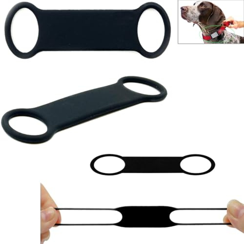 DraCra 4-pack hundbricka gummiband ersättning silikon elastisk hållare för att dra på hundtaggar personligt namn-ID tyst ljudlös fastsättning QR-kod katt husdjur online profil display 2 storlekar