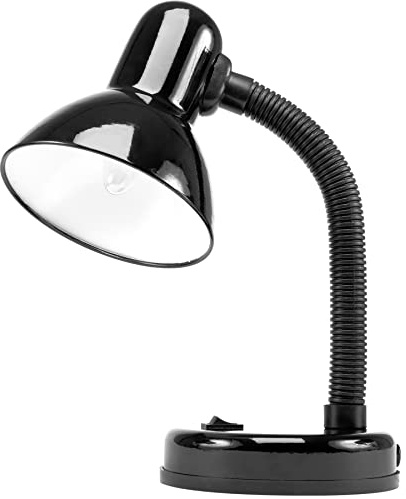 Retoo Retro Schreibtischlampe Retro Design 33 cm, E27 Fassung, Klassisches Aussehen, aus Metall- und Kunststoff, Eye-Friendly Arbeitsplatzlampe für Kinder, Tischlampe für Büro, Schwarz