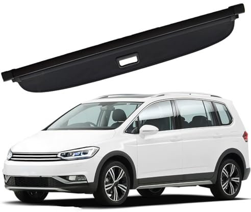 SHWEYFNZ Auto Laderaumabdeckung Kofferraum für VW Touran L 2014 2015 2016 2017 2018 2019 2020 2021 2022, Auto Einziehbarer Laderaumabdeckung Kofferraum Privatsphäre Zubehör