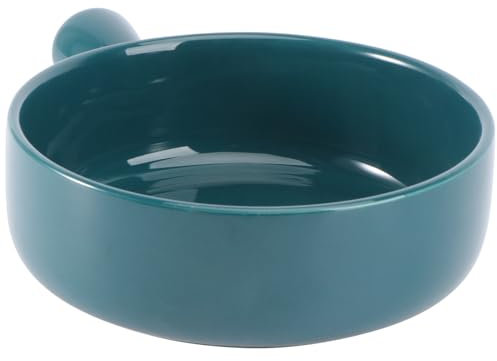 ULTECHNOVO Ciotola in Ceramica con Manico Isolato per Cucina e Forno Scalda Latte Colazione e Insalata Colore Blu Scuro Utile per Famiglie
