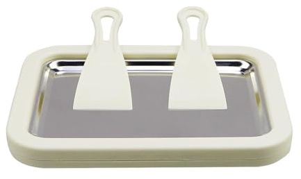 Flaroey Macchina per Freeze Yogurt In Acciaio Inossidabile, Macchina per Yogurt Gelato Istantaneo con 2 Spatole, Alla Frutta Bianca