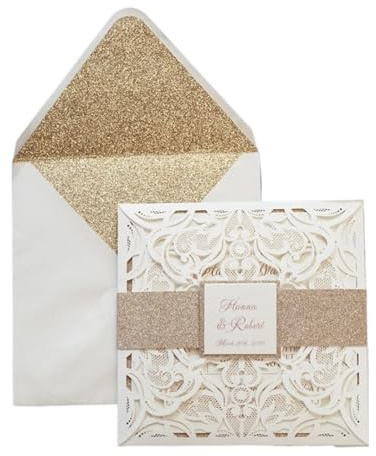 Hochzeitskarte Elegante quadratische Papierhochzeitseinladungskarte drucken Vintage-Einladungen