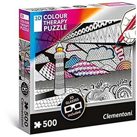 Clementoni 35052 Leuchtturm - 3D Colour Therapy Puzzle, 500 Teile