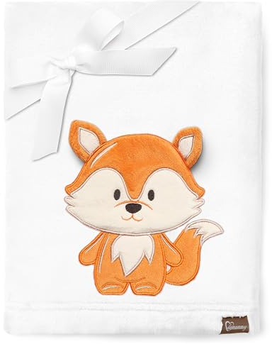 Be Mammy Coperta calda per bambini con peluche regalo per bambino con motivi 3D (Bianco - Volpe)