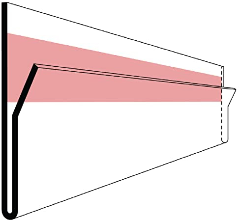 Krog Etikettenhalter selbstklebend mit verkürzter und nach vorne gebogener Vorderseite, 210 x 35 mm, 50 Stück Klar