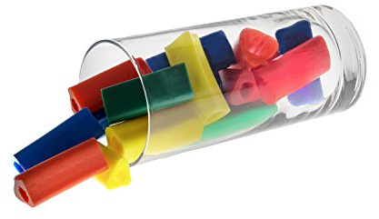 AFH Webshop Schreibhilfe, Griffverdickung Geo aus Silikon für dünne Stifte, Sparset 18 Stück, enthält 3 verschiedene Größen