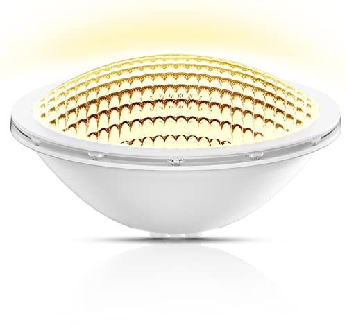 LyLmLe Luce Piscina PAR56 Fari LED per Piscine 18W Lampada Subacquea a led Illuminazione, 1440lm, 120°angolo del fascio, Impermeabile IP68, 12V DC/AC, 3000K Bianco Caldo