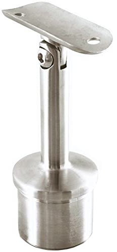 Edelstahl Handlaufträger, mit Gelenk, Handlaufhalter für Pfostenmontage, V2A, für Ø 42,4 mm Handlauf
