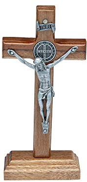Intercession Wall and Table Wood Cross Crucifix (5 inch - Onyx)