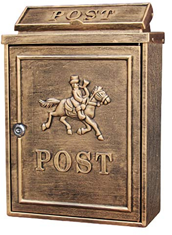 FYZS Postfach, Postfach, Briefkasten, verzinktes Stahl wasserdichtes Design Postkasten, mit schlanker Linie und Zeitungsschlitz, Wandmontage, abschließbar, antikes Gold (Color : Antique Gold)