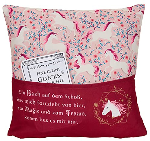 Sofahelden Lesekissen Kids Einhorn mit Taschen und Deko