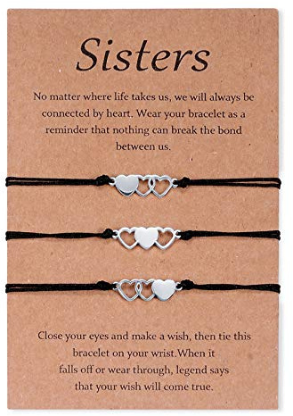 CheersLife 2/3/4/5 Stück Freundschaftsarmbänder, Schwester Geschenk | Geschenk Schwester Geburtstag Herz Armband Damen Freundin, Beste Freundin Geschenke, Geschenke für Mädchen Weihnachten
