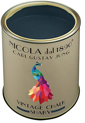 Vernice Vintage Chalk Shabby a Base di Acqua, per Interni ed Esterni, Aspetto Opaco, Made in Italy, Colore Carl Gustav Jung - Formato 0,25 lt