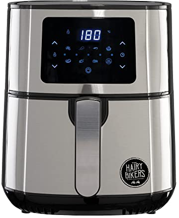 Hairy Bikers Air Fryer SDA2322 5.5 Litre Family Size Capacity Digital Touch Screen 60 Minute Timer 7 Pre-sets 1400W Silver