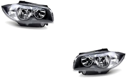 Johns, Juego de faros delanteros para BMW Serie 1 E81/E82/E87/E88 03/09-01/13 H7/H7 juego izquierdo y derecho