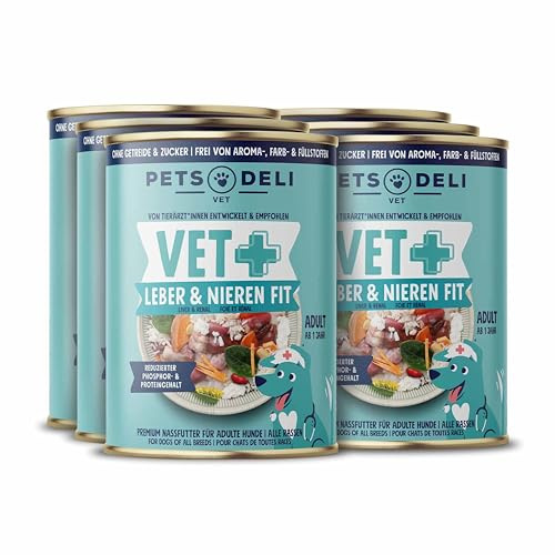 Pets Deli Vet Nassfutter für Hunde mit Huhn, 6x400g | Mageres Huhn leicht verdaulich, reduzierter Protein- & Phosphorgehalt, ohne Zucker und Gluten, Premium Qualität