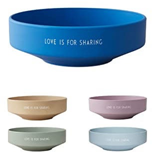 Design Letters Ciotole in porcellana | Ciotola per snack in ceramica | Ciotola profonda| Ciotola da frutta, portata, Lavabile in lavastoviglie | Scodelle Rotonde per Insalata, Cereali, Zuppa, Desser