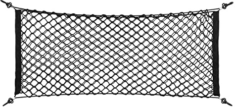 Cargo Net, 100 x 40CM Car Boot Net Adjustable Elastic Trunk Cargo Organizer Nylon Mesh Rear Car Net for Car, Van, SUV, Truck Bed, with 4 Hooks + red cajuela