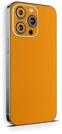 Skins4u Schutzfolie Skin Cover Skins Design Folie Kratzerschutz kompatibel mit iPhone 14 Pro Solid State orange
