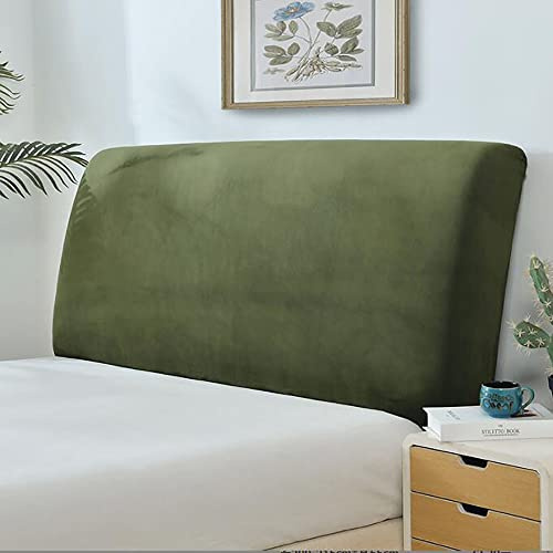 APTBJKUiU rivestimento letto matrimoniale,copri testata letto matrimoniale elasticaTessuto spesso morbido peluche per arredamento camera da letto verde scuro 220cm(applica a Testiera87-94)