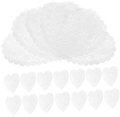 UPKOCH 300stücke Herz Papier Deckchen Einmalige Papieruntersetzer Für Geburtstag Und Dekorative Doilies Für Lebensmittelpräsentation Und Backwaren