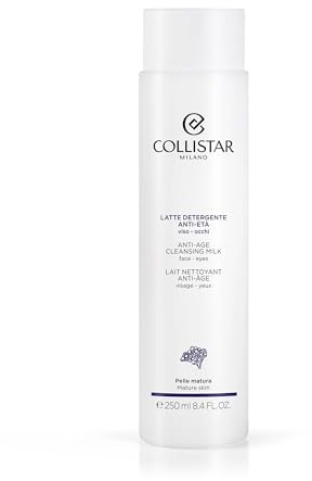 Collistar Latte Detergente Anti-Età Viso-Occhi, Rimuove Delicatamente Trucco, Impurità e Particelle Inquinanti, Senza Siliconi e Ingredienti di Origine Animale, per Pelli Mature, 250 ml