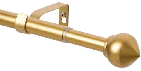 WL.Rocaille Gold Curtain pole onion head with Adjustable curtain track 30 to 52 Inch Extendable metal retractable 76cm to 132cm，for Living Kitchen,Room, Bedroom andbathroom