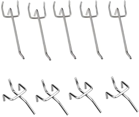 Ganci per Pannelli Forati, 50 Pezzi Ganci Pannello Forato 5cm 10cm in Metallo Lunghezza 10 cm e 5 cm Ganci per Pegboard per Negozi di Supermercati