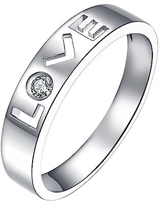 Trauringe Männer, Herren Ringe Platin Solitär Love Labor Geschaffener Diamant Runde Form Weiß Verlobungsring Größe 54 (17.2) 950 Platin