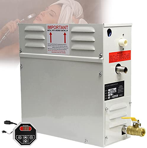 Qiang 3kw-21kw Generador De Vapor 220v/380v para Doméstico,Apto para Sauna/Ducha/Baño/SPA,Controlador Digital - Termostato Automático 25-55℃ para 3-20m³ De Espacio,3.0KW-220V