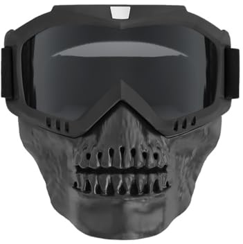 Wokyo Motorradbrillenmaske Winddicht Motorradbrille Motorradhelm Reitbrille Antibeschlag Schutzbrille mit Abnehmbarer Gesichtsmaske Motorrad Motocross-Maske