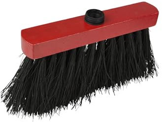 Homéa, Tête de Balai Bois Fibres Naturelles de Piassava, Rouge/Noir, Rouge/Noir