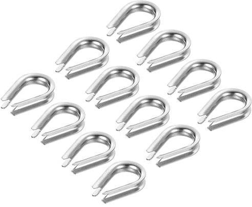PATIKIL 4mm 3/16 Inch Wire Rope Thimble, 24Pack Cable Thimbles 304 Stainless Steel Rigging for Boat Rigging