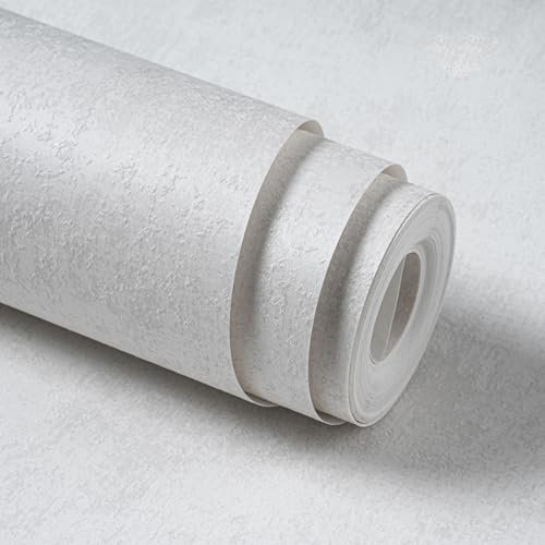 Trafagala Concrete Wallpaper Plain White Vintage Shabby Chic Wallpaper Feature Natural Damaged Effect Industrial Textured Wallpapers for Bedroom Living Room Lounge Hallway Ceiling Paper