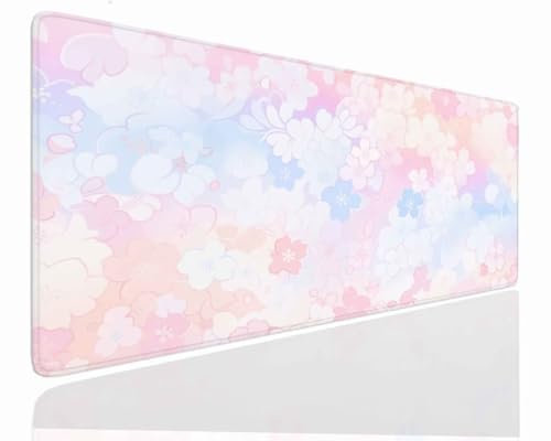 Tapis de Souris de Jeu 900x600x4mm Tapis Souris XXL Gamer Grand Tapis de Souris Classical sous Main Bureau Antidérapant étanche, Tapis Souris Gamer à Bords Cousus pour Jeux, Ordinateur, PC J-214
