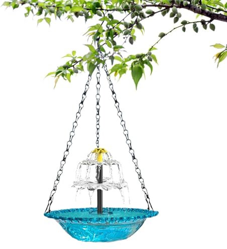 Fontaine solaire pour bain d'oiseaux à suspendre, fontaine solaire pour bain d'oiseaux à suspendre - Bol d'eau extérieur à énergie solaire | Bain d'oiseaux suspendu avec pompe de fontaine solaire pour