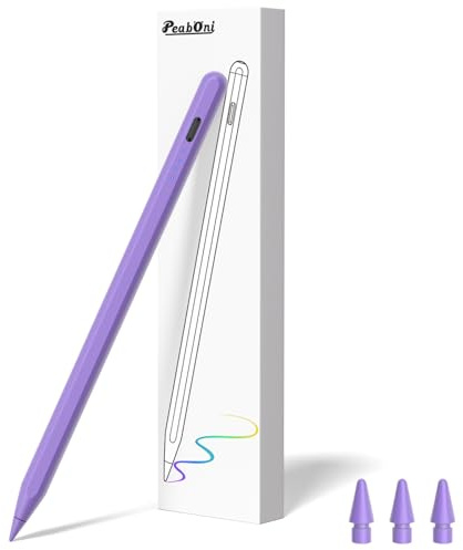 Peaboni Penna stilo a ricarica rapida in 15 minuti, di seconda generazione, compatibile con iPad 2018-2026, iPad Pro 11/12,9/13 (M4), Air 3/4/5/M2, Mini 7(A17 Pro)/6/5 Gen, iPad 10/9/8/7/6, viola