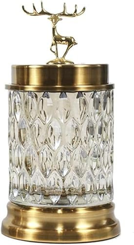 Schmuckschatulle, Glas-Schmuckschatulle, Metall-Schmuckkästchen mit Deckel, Elch-Halsketten-Ring-Schmuckhalter, Tier-Schmuckdose, Geschenk für Mädchen und Frauen (golden), Schmuckkästchen-Organizer