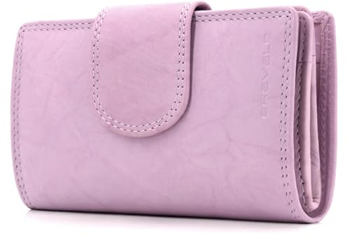 ekavale Geldbörse aus echtem Leder für Damen, Frauen Geldbeutel, Portemonnaie RFID (Antik-Pink)