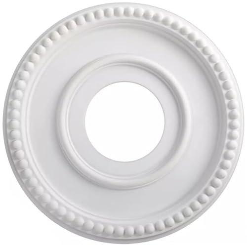 Dorccsi Rosace de plafond, rosace de plafond en polystyrène, éclairage PU, panneau lumineux style européen, base ventilateur, décoration, abat-jour ventilateur, décoration