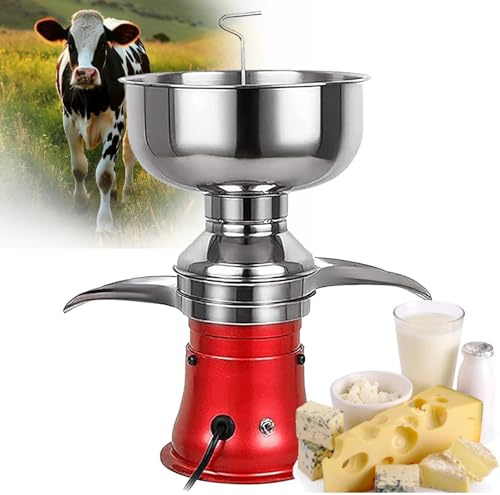 Milk Cream Centrifugal Separator, 304 Stainless Steel Electric Cream Separators, Goat Milk Separator, Cow Cream Separator, Milk Skimmer,Electric Fresh Milk Cream Separator for Cow Milk