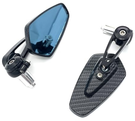 Rétroviseur Guidon Moto pour MT 07 09 10 WR 125 250 Rétroviseurs Moto en Carbone Embouts Guidon Rétroviseurs latéraux Motos Rétroviseur(Noir)