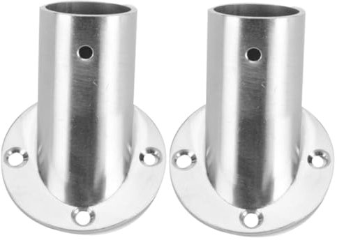 HEALEEP 2Pcs Angled Clothes Rail Brackets 90 Degree Beveled Closet Pole Socket Corner Support for Wardrobe Rod Holder and Shower Curtain Rod