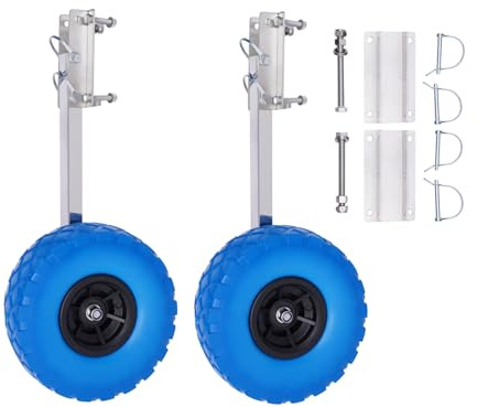 OUBUBY Boat Launching Wheels, 9.8 Boat Transom Launching Wheel, 330 LBS Loading Capacity Inflatable Boat Launch Wheels, Stainless Steel Inflatable Boat Removable Transom Launch Wheels