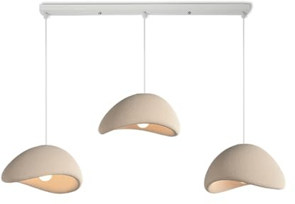 NOCHX Wabi Sabi Stil Pendelleuchte Moderne 3-Lichter E27 Deckenlampe Hängend Polyethylen Material Höhenverstellbare Hängeleuchten Für Küche Esszimmer Flur Tür(Blaiken Brown-A)
